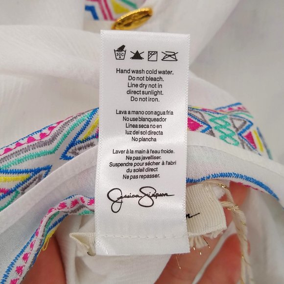 JESSICA SIMPSON nwt Embroidered Boho Tank Tunic M - Picture 9 of 11